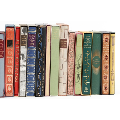 2344 - Folio Society hardback books including The Tudor Venturers, The War in the Peninsula, Aubrey's Brief... 