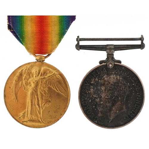 2507 - British military World War I medal pair awarded to 373427 PTE.P.FREEBORN.8TH.LOND.R