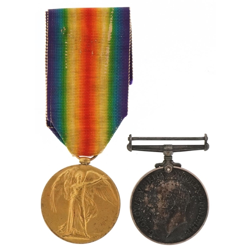 2507 - British military World War I medal pair awarded to 373427 PTE.P.FREEBORN.8TH.LOND.R