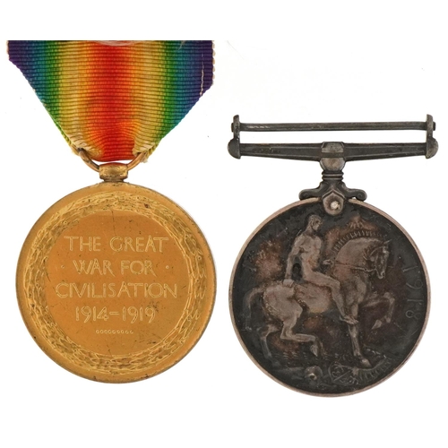 2507 - British military World War I medal pair awarded to 373427 PTE.P.FREEBORN.8TH.LOND.R