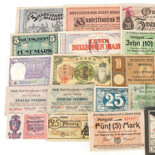 2246 - Antique and later world banknotes including Germany, India and Bahamas