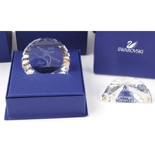 532 - Swarovski Crystal Magic of Dance - Anna 2004 with plaque and paperweight, each with box, the largest... 