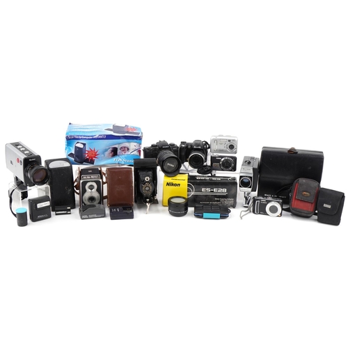 1491 - Vintage and later cameras, lenses and accessories including Halina Prefect, Sigma SA-7, Pentax, Fuji... 