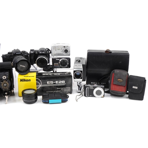 1491 - Vintage and later cameras, lenses and accessories including Halina Prefect, Sigma SA-7, Pentax, Fuji... 