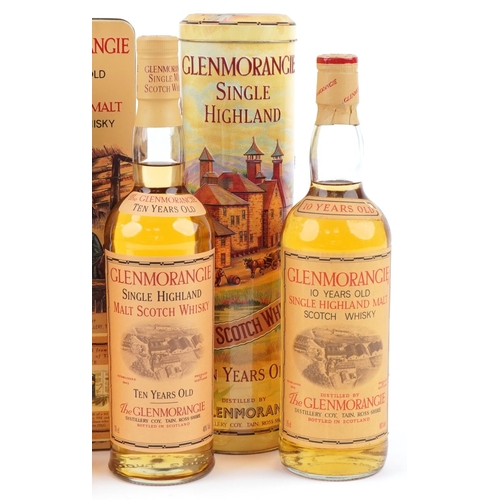 594 - Three bottles of Glenmorangie Single Highland Malt Scotch whisky