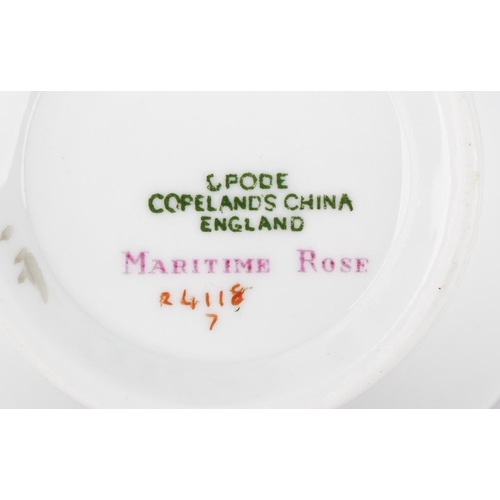 550 - Spode Maritime Rose pattern dinner and teaware including cups with saucers and dinner plates, the la... 