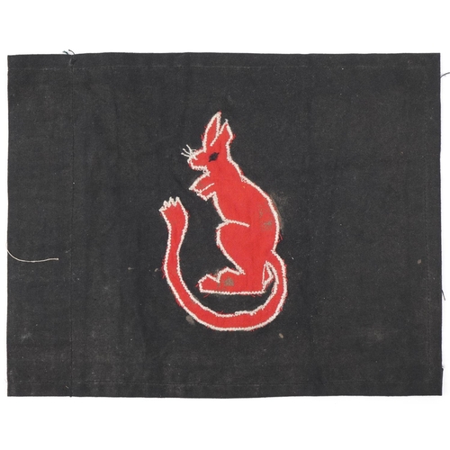 2652 - German military Desert Rat pennant flag, 25.5cm x 19.5cm