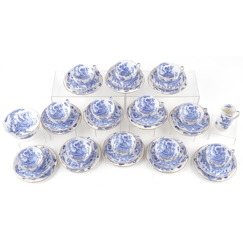 549 - Royal Worcester Blue Dragon teaware including trios and sugar bowl, the largest 16.5cm in diameter