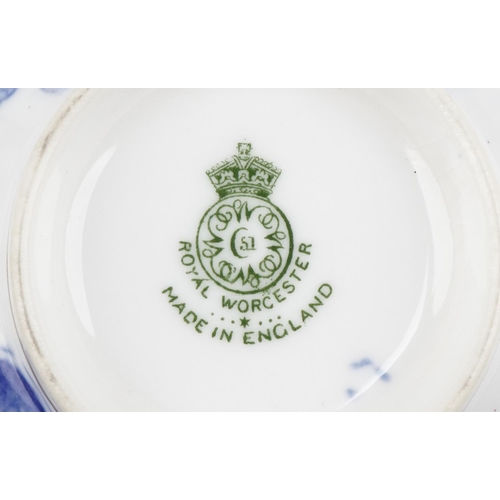 549 - Royal Worcester Blue Dragon teaware including trios and sugar bowl, the largest 16.5cm in diameter