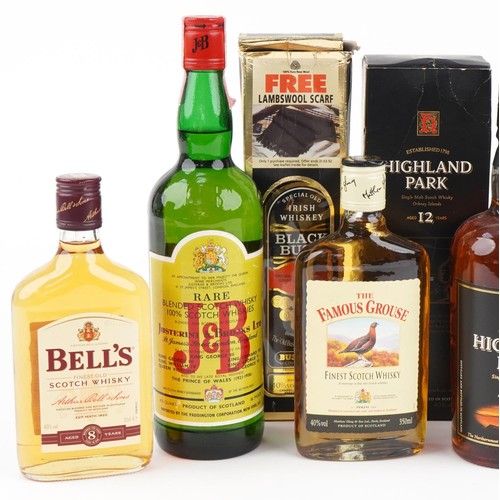 603 - Eight bottles of whisky including Highland Park 12 Year, Jura 10 Year and Johnnie Walker 12 Year