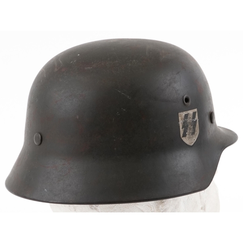  German military SS style heavy combat helmet with decal