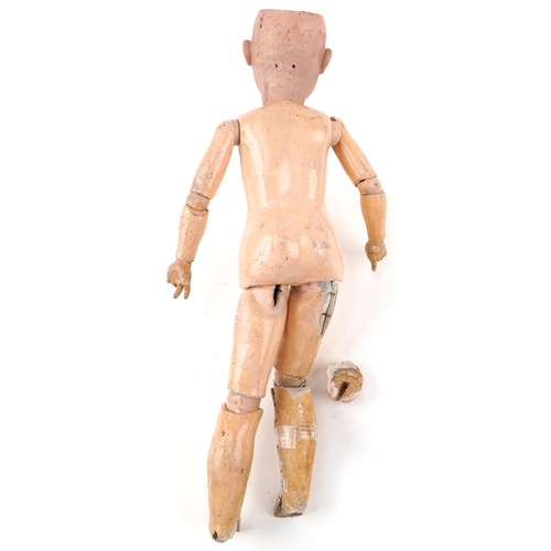 2007 - Armand Marseille large German bisque headed doll with composite body and jointed limbs, 55cm high