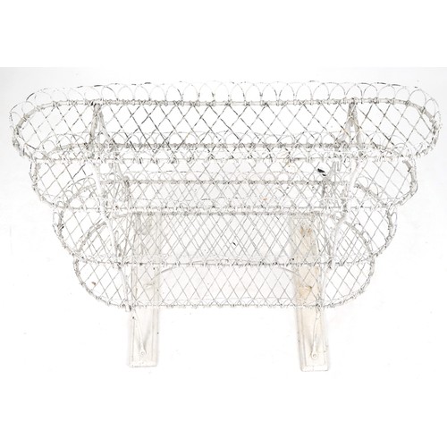 764 - 20th century four tier wirework plant stand, 93cm H x 91cm W x 31cm D