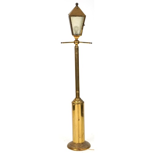 762 - 20th century gilt metal standard lamp in the form of a street lamp, 70cm high