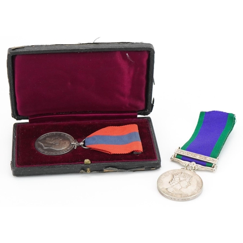 2574 - Two military interest medals comprising Imperial Service Medal awarded to George Keen and Northern I... 