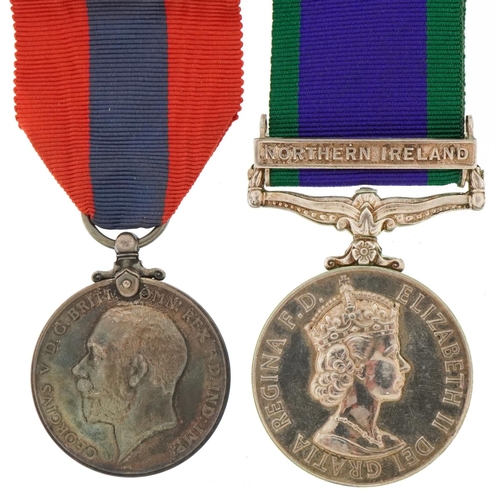 2574 - Two military interest medals comprising Imperial Service Medal awarded to George Keen and Northern I... 