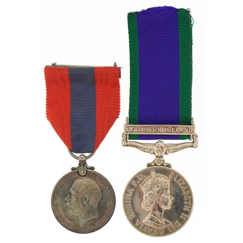 2574 - Two military interest medals comprising Imperial Service Medal awarded to George Keen and Northern I... 