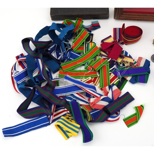 2514 - British military World War I dress medals and collection of ribbons including Royal Army Dental Corp... 