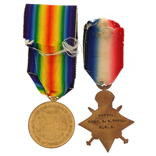 2494 - British military World War I Victory medal and 1914/15 Star awarded to 94278 BMBR.A.W.RYALL R.F.A an... 