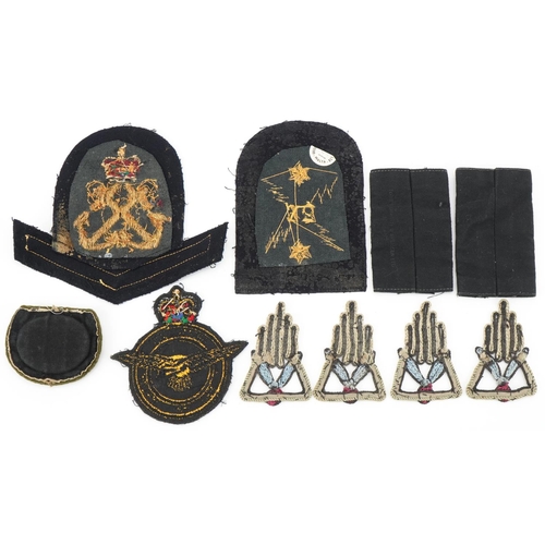 2606 - Military interest cloth patches including World War II Air Training Corps and World War II Royal Nav... 