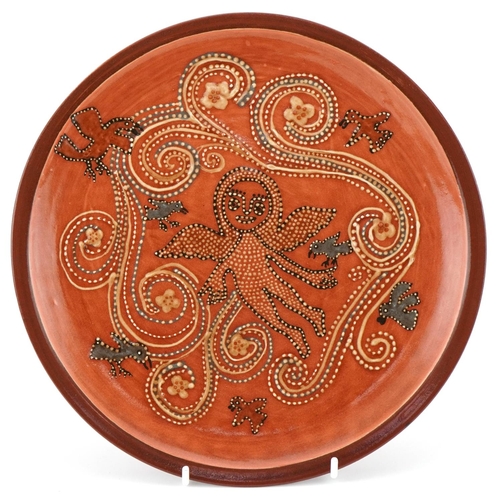 318 - Kitty Shepherd, a studio slipware dish 