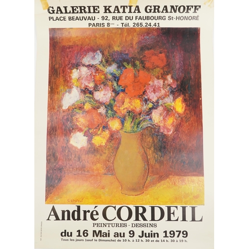 2424 - Collection of vintage and later French and German gallery and theatre posters including De Picasso, ... 