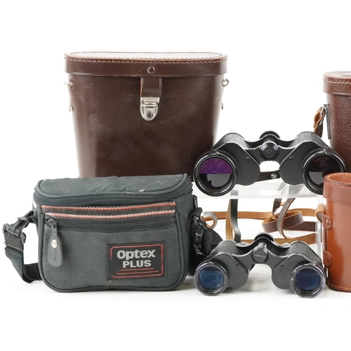 1471 - Five pairs of vintage and later binoculars with cases including Swift Apollo 8 x 30, Carl Zeiss Jeno... 