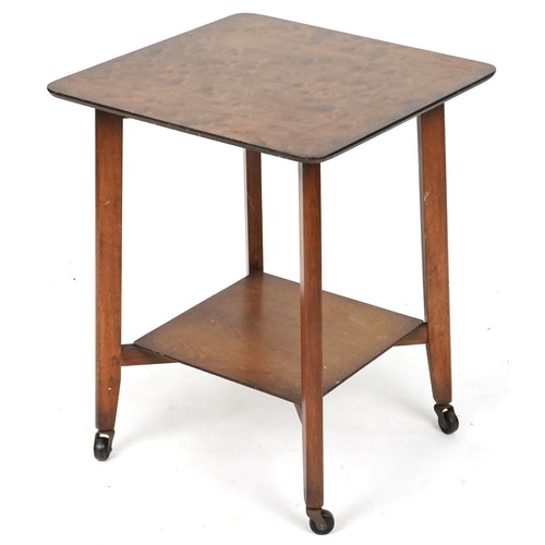 721 - Mid 20th century maple veneered square occasional table, 67cm H x 54cm W x 54cm D