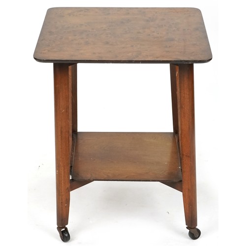 721 - Mid 20th century maple veneered square occasional table, 67cm H x 54cm W x 54cm D