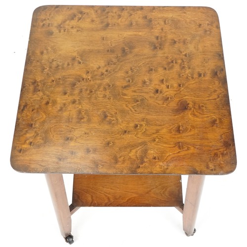 721 - Mid 20th century maple veneered square occasional table, 67cm H x 54cm W x 54cm D