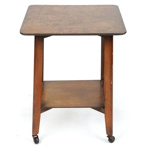 721 - Mid 20th century maple veneered square occasional table, 67cm H x 54cm W x 54cm D