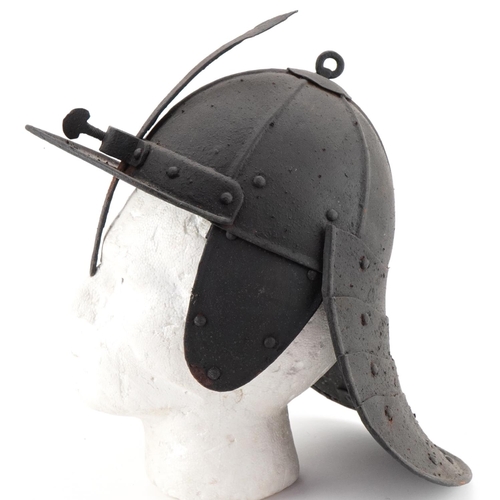 2630 - British military interest Civil War lobster tail helmet