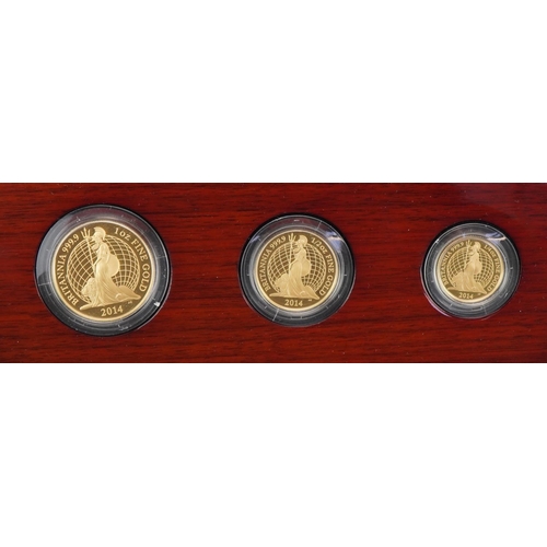 3586 - 2014 Britannia Premium six coin gold proof set by The Royal Mint with box and booklet - Changing Fac... 