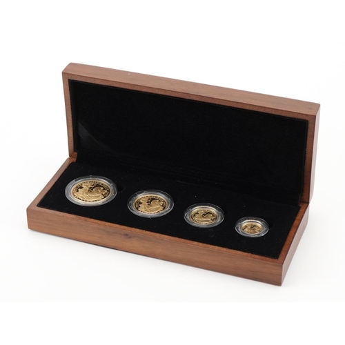 3587 - 2009 Britannia four coin gold proof set by The Royal Mint with box and certificate, limited edition ... 