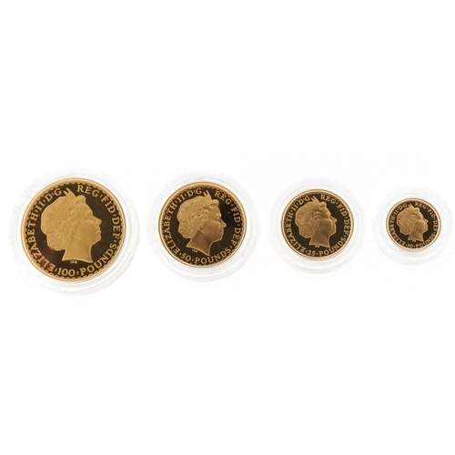 3588 - 2006 Britannia gold proof four coin set by The Royal Mint with box and certificate, limited edition ... 