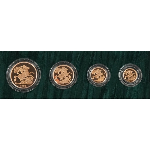 3602 - 2006 gold proof four coin sovereign collection by The Royal Mint with box and certificate numbered 0... 