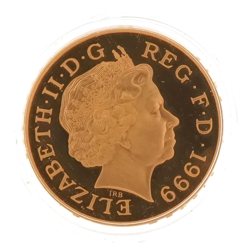 3609 - 2000 Millennium gold proof five pound crown by The Royal Mint with box and certificate numbered 2153... 