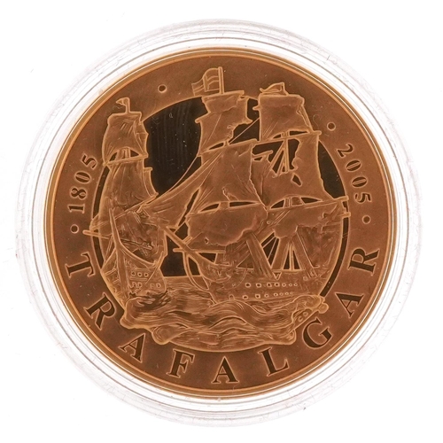 3612 - 2005 The Battle of Trafalgar gold proof commemorative crown by The Royal Mint with box and certifica... 