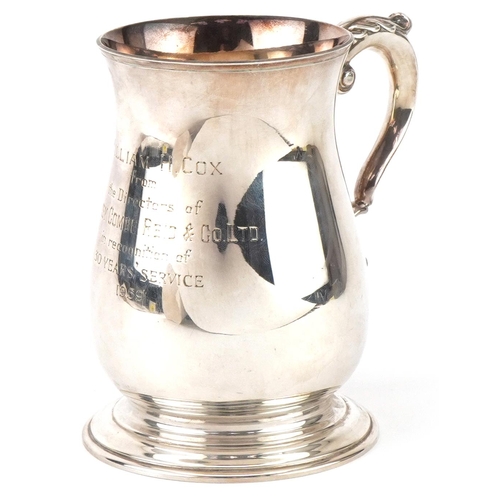 401 - Poston Products Ltd, Elizabeth II silver tankard, Birmingham 1965, 13cm high, 399.0g