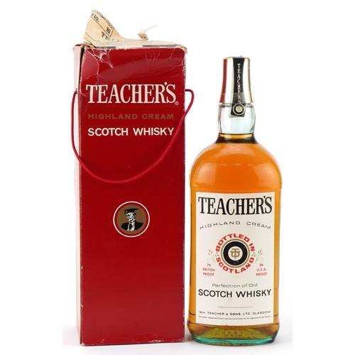 591 - Bottle of Teacher's Highland Cream Scotch whisky with box