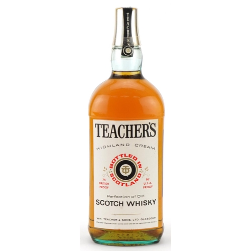 591 - Bottle of Teacher's Highland Cream Scotch whisky with box