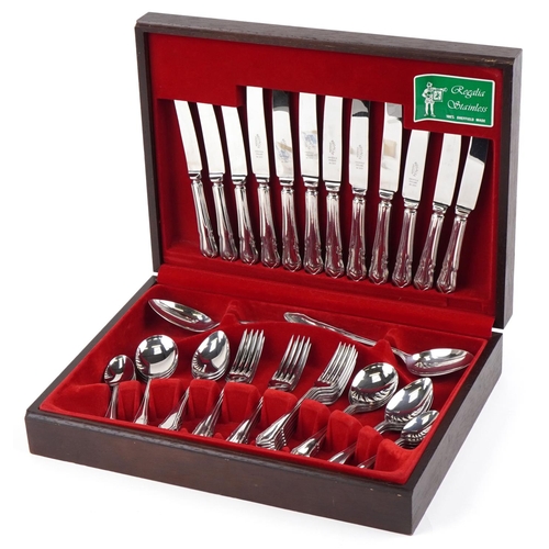 534 - Regalia six place canteen of stainless steel cutlery, 39cm wide