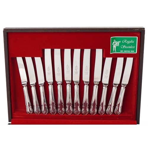 534 - Regalia six place canteen of stainless steel cutlery, 39cm wide