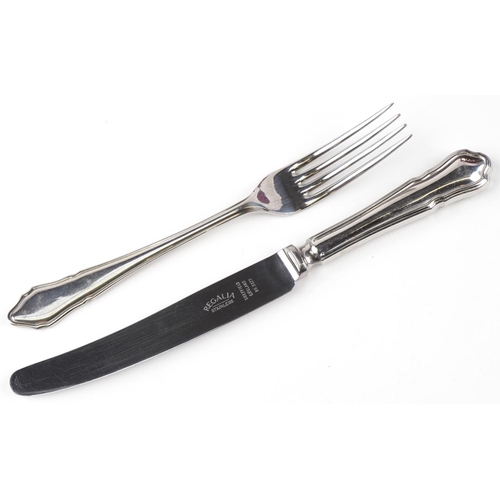 534 - Regalia six place canteen of stainless steel cutlery, 39cm wide