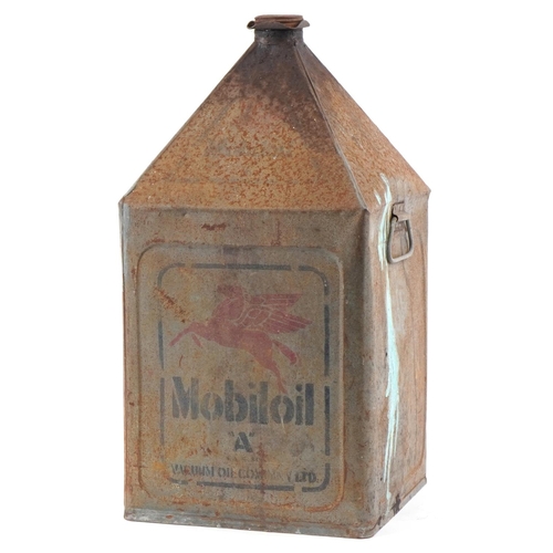 2425 - Mobil Oil 'A' canister of square form, 49cm high