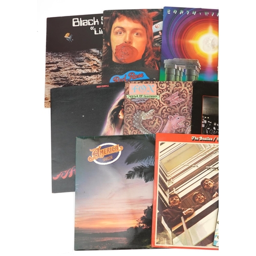 640 - Vinyl LP records including Earth, Wind & Fire, Black Sabbath, The Beatles, Led Zeppelin and Marillio... 