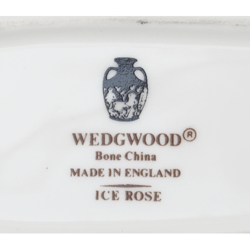 548 - Collection of Wedgwood Ice Rose china including fruit bowl, vases and trinket boxes, the largest 25c... 