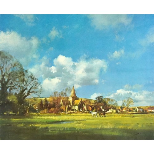 3543 - Frank Wootton - Alfriston pencil signed limited edition print 87/200, mounted, framed and glazed 45.... 