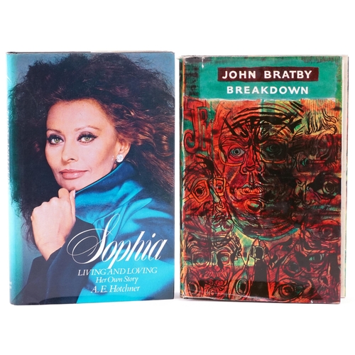 2367 - Two signed hardback books - John Bratby Breakdown and Sophie Loren's Living & Loving, Her Own Story