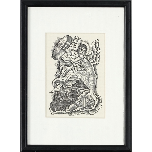 3584 - After Eric Gill - Three wood engraving prints, each framed, the largest 20cm x 15cm